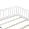 Sapphtopaz Kids Bed Frame, Rubber Wood Floor Bed with Safety Guardrails for Toddlers & Kids' Bedrooms (Twin/Full Size) - 2 of 4