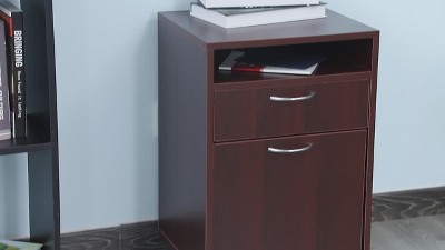 White Mobile Storage Cabinet with 2 Drawers and Castors