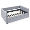 Twin Size Upholstered Daybed with Trundle for Bedroom, Apartment, or Guest Room - 4 of 4