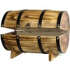 Vintiquewise Wooden Barrel Treasure Chest - 2 of 3