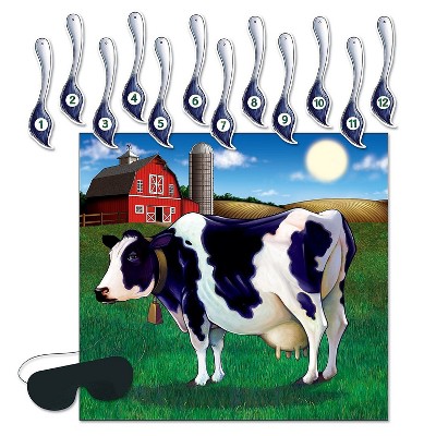 Beistle 17" x 18 1/4" Pin The Tail On The Cow Game; 7/Pack 66676