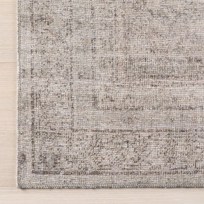 Giorgina Grey Rectangular Synthetic Vintage Medallion Area Rug