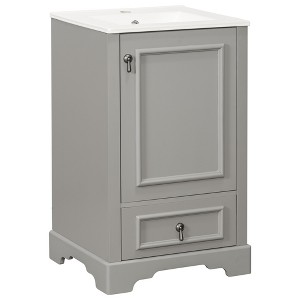 Dexmalle Modern 20 Inch Bathroom Vanity with Adjustable U-Shaped Shelf - 1 of 4