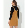 INSPIRE CHIC Women's Adjustable Straps Button Down Pinafore Corduroy Overall Dress - 4 of 4