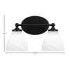 Toltec Lighting Capri 2 - Light Vanity in  Matte Black with 6.25" White Marble Shade - 2 of 2