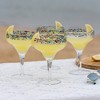 The Wine Savant Hand Blown Mexican Confetti Rimmed Margarita Glasses, Perfect Addition to Home Bar, Unique Style & Decor - 6 pk - 3 of 4