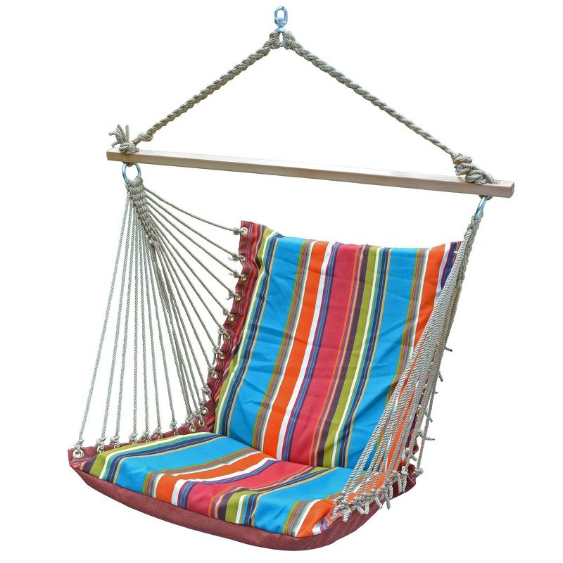 Hanging Soft Comfort Chair - Rust/Teal - Algoma: USA-Made, Spun Polyester, Outdoor Hammock Chair with Hardwood Spreader Bar, 1 of 9