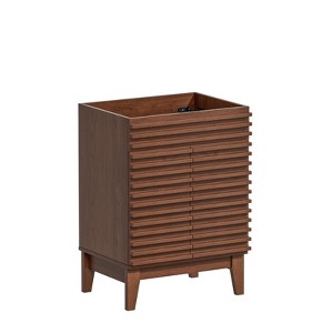 APRILSOUL  Bathroom Vanity, Mid-Century Bathroom Vanity with 2 Soft Closing Doors, Freestanding Bathroom with Wood Grain Laminate - 1 of 4