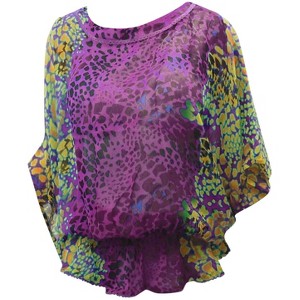 LA LEELA Women's Beachwear Short Swimsuit Coverups for Women Summer Swim Beach Dress Cover Ups for Swimwear Women Bathing Suit S-M Purple, Animal Icon - 1 of 3