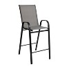 Merrick Lane Set of 2 Manado Series Metal Bar Height Patio Chairs with Gray Flex Comfort Material - 3 of 4