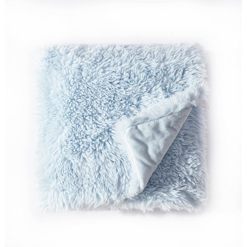 Lily Ny Luxury Plush Shaggy Fuzzy Fluffy Faux Fur Throw Blanket-50x60-blue  : Target