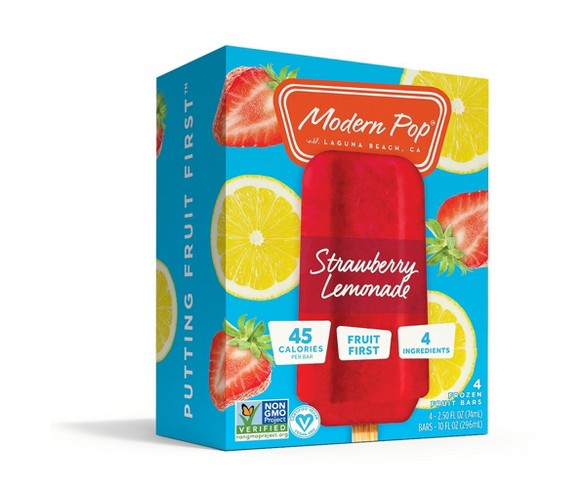 Modern Pop Strawberry Lemonade Frozen Fruit Bars - 4pk