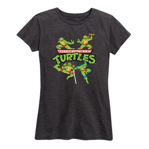 Women's - Teenage Mutant Ninja Turtles - Donnie, Mikey, Raph, and Leo Logo Short Sleeve Graphic T-Shirt - 1 of 4