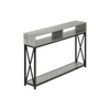 FONTOI Side Table with Wide Table Top&Open Storage Shelves, Console Table for Entryway, Hallway, Living Room, Grey, 9"*30.5"*47.25" - 2 of 4