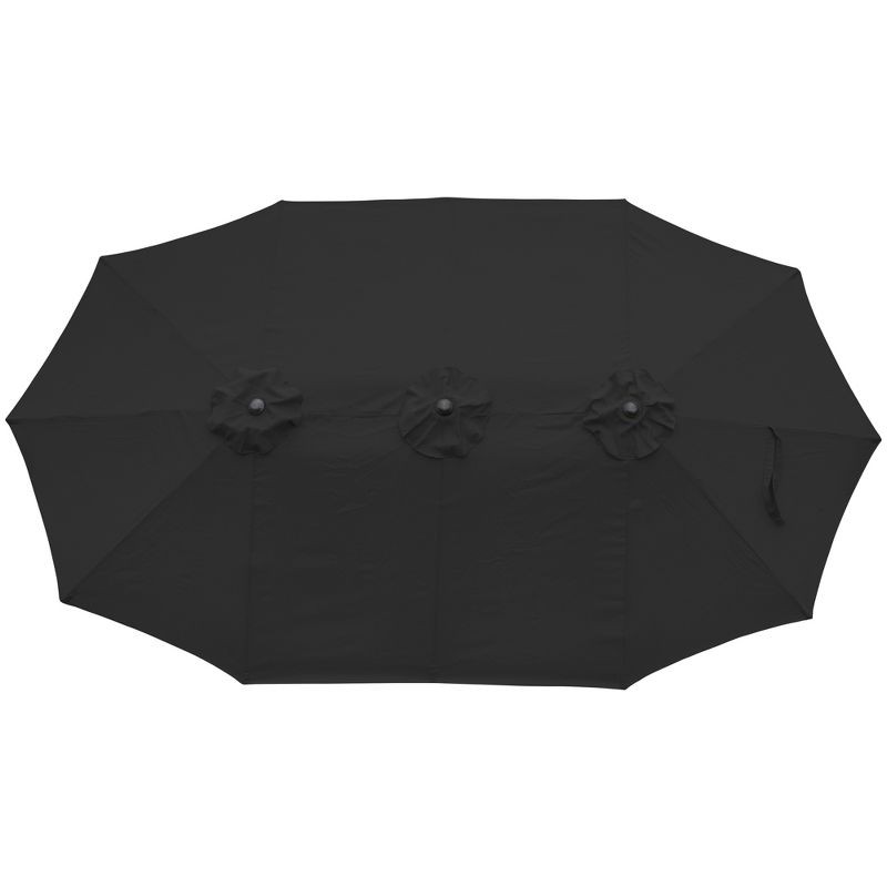 Northlight 15' Outdoor Patio Market Umbrella with Hand Crank, Black, 2 of 6