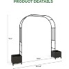 Metal Garden Arch, Wedding & Event Decoration, Garden Trellis for Climbing Plants, Balloon Decor Garden Arch Arbor, Raised Planter Box - 3 of 4