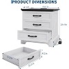 Coucheta 24" Modern Farmhouse Nightstand - with Charging Station, 3 Large Drawers & Storage for Bedroom, Small Space, White, Single or Set of 2 - 3 of 4