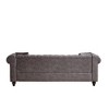 85.5" Tech Fabric Chesterfield 3-Seater Sofa with Rolled Arms, Button Tufted & 2 Cushions - 4 of 4