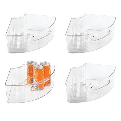 iDESIGN Kitchen Binz 4pk 1/4 Wedge Lazy Susan Clear