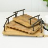 VIP Wood 23.82 in. Brown Stacking Trays with Handles Set of 3 - 2 of 4