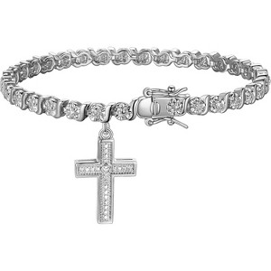 Silver Diamond Accent Tennis Bracelets Bracelets with Accent S-Link Chain - 1 of 4