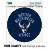 Western Washington University Vikings Logo Automotive Car Window Locker Circle Bumper Sticker - 3 of 4