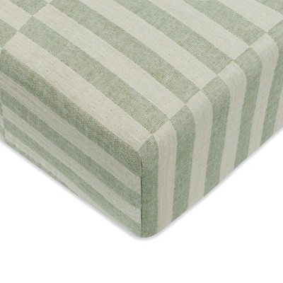 Babyletto Muslin Crib Sheet, GOTS Certified Organic Cotton - Moss Stripe