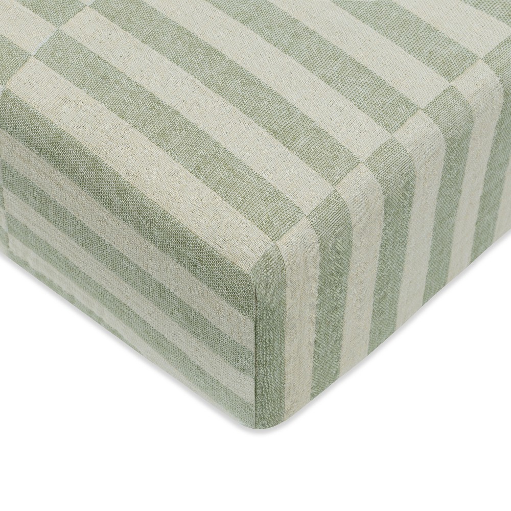 Photos - Bed Linen Babyletto Muslin Crib Sheet, GOTS Certified Organic Cotton - Moss Stripe