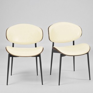 Art Leon Set of 2 Faux Leather and Bentwood Dining Chair with Metal Legs - 1 of 4