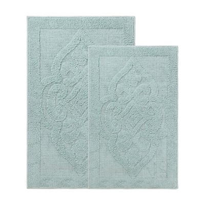 Medallion Textured Machine Washable Bath Rugs, Set of 2 by Blue Nile Mills