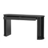 59" MDF Oak Veneer Console Table,Side Table with Curved Fan-Shaped Legs and 2 Drawers,Modern Oval Entryway Storage Console Table-Coolbibila - 3 of 4