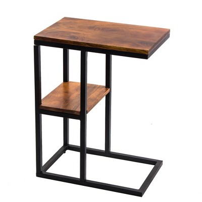 Iron Framed Mango Wood Accent Table Caramel - The Urban Port