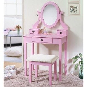 Makeup Vanity Table and Stool Set - 1 of 4