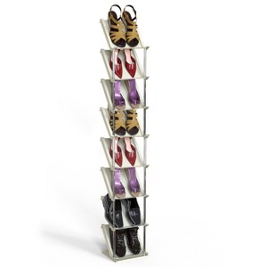 NewHome"5-Tier Vertical Shoe Rack - Narrow Free-Standing Stackable Organizer for Entryway & Bedroom"Beige - 1 of 4