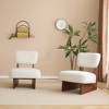 Lyngins Set of 2 Minimalist Accent Chair, Modern Upholstered Lounge Chair with Sturdy Wood Base, Reading Chair/Sofa Chair for Living Room/Bedroom - 2 of 4