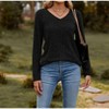 Coolmee Womens V Neck Long Sleeve Shirt Fall Fashion Tops Tunic Dressy Casual Sweater Clothes Cute Trendy Work Outfits - 2 of 4
