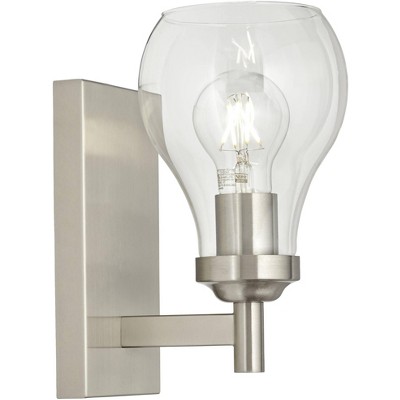 Danvers 13" Modern Minimalist Nickel Wall Sconce with Clear Globe