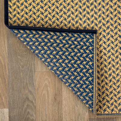 Navy 5' x 7' Reversible Synthetic Flat Woven Rug