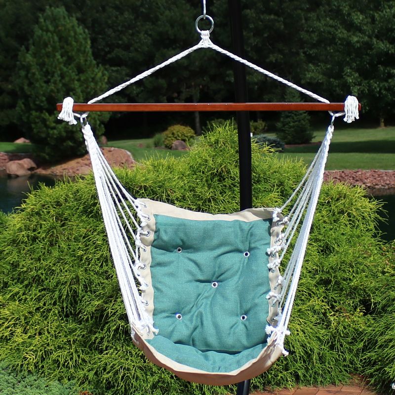 Sunnydaze Large Tufted Victorian Hammock Chair Swing for Backyard and Patio - 300 lb Weight Capacity, 2 of 9