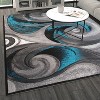 Masada Rugs Modern Woven Area Rug with Hand Carved Wave Design - Design D410 - 3 of 4