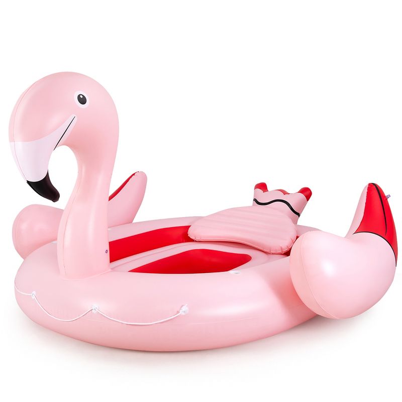 6 People Inflatable Flamingo Floating Island Ideal for Pool, Lake & River, 2 of 11