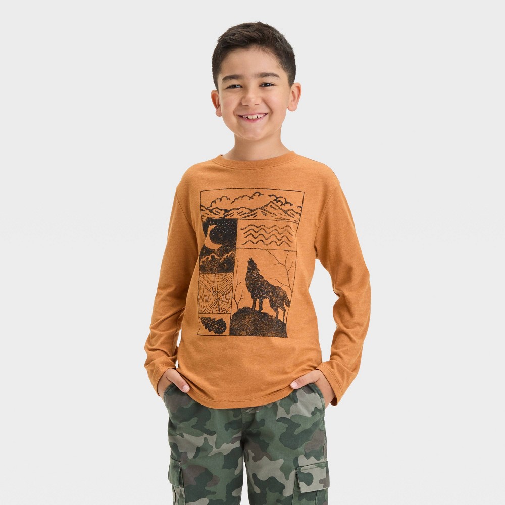 Boy Long Sleeve Outdoor Collage Graphic T-Shirt