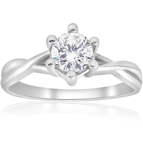 Pompeii3 3 4 Ct Twist Solitaire Diamond Engagement Ring 14k White Gold Size 6.5 Target