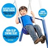 XDP Recreation Surf N Swing Painted Steel 5 Station Kids Outdoor Backyard Swing and Play Set with Wave Slide, Foam Leg Guards, and Hardware, Blue - 3 of 4