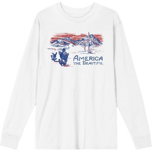 Americana America The Beautiful Crew Neck Long Sleeve Adult Tee - 1 of 2