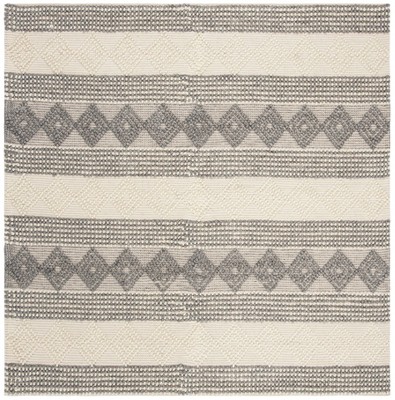 Hand-Tufted Coastal Elegance Gray Wool 6' Square Rug