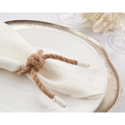 Natural Knotted Rope Napkin Rings Set of 4