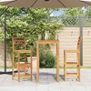 vidaXL Bar Chair Set of 2 Natural Wood Solid Acacia Wood Large - 3 of 4