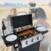 NicBex 3-Burner propane Gas BBQ Grill,26000BTU Output Outdoor Grill with Wheels&Foldable Side Table,Enameled Cast Iron Cooking Grids - 4 of 4