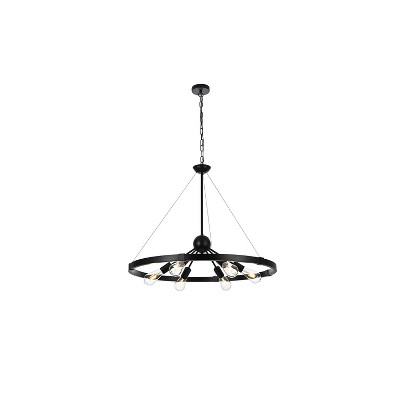 Elegant Lighting Thora 32 inch Pendant Light in Black